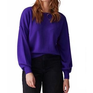 NEW COLORUSH balloon sleeve cashmere sweater in purple